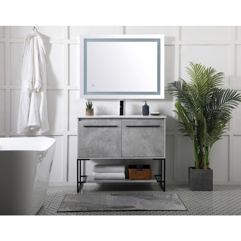 40 Inch  Single Bathroom Vanity In Concrete Grey. Picture 6