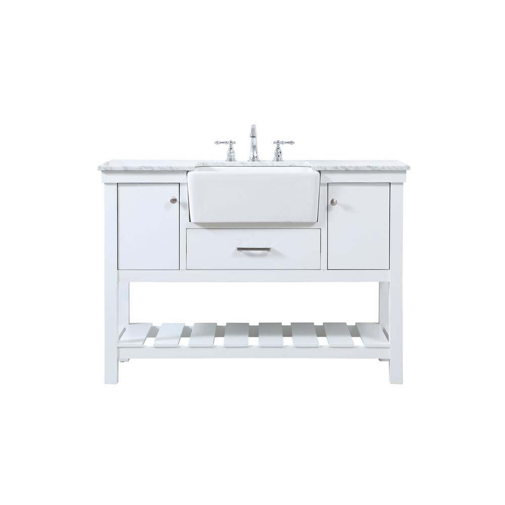 48 Inch Single Bathroom Vanity In White. Picture 1