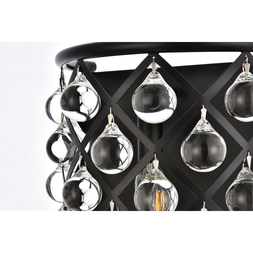 Madison 1 Light Matte Black Wall Sconce Clear Royal Cut Crystal. Picture 5