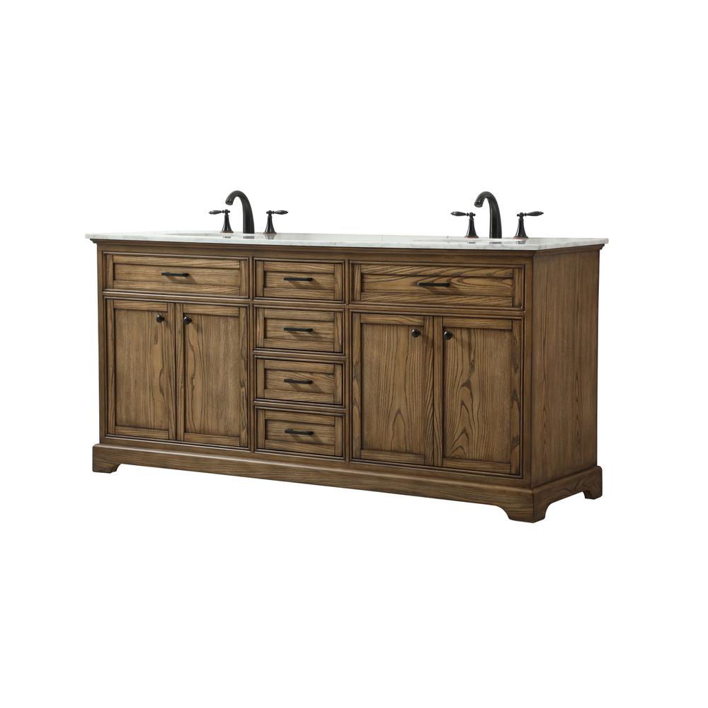 72 Inch Double Bathroom Vanity In Driftwood. Picture 7