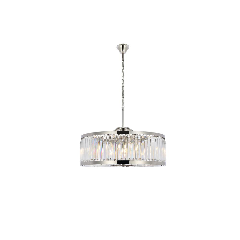 Chelsea 10 Light Polished Nickel Chandelier Clear Royal Cut Crystal. Picture 1