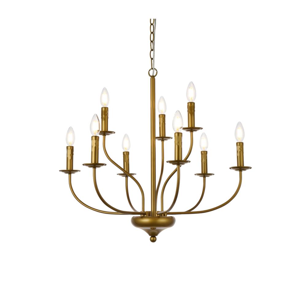 Westley 9 Lights Pendant In Brass. Picture 2