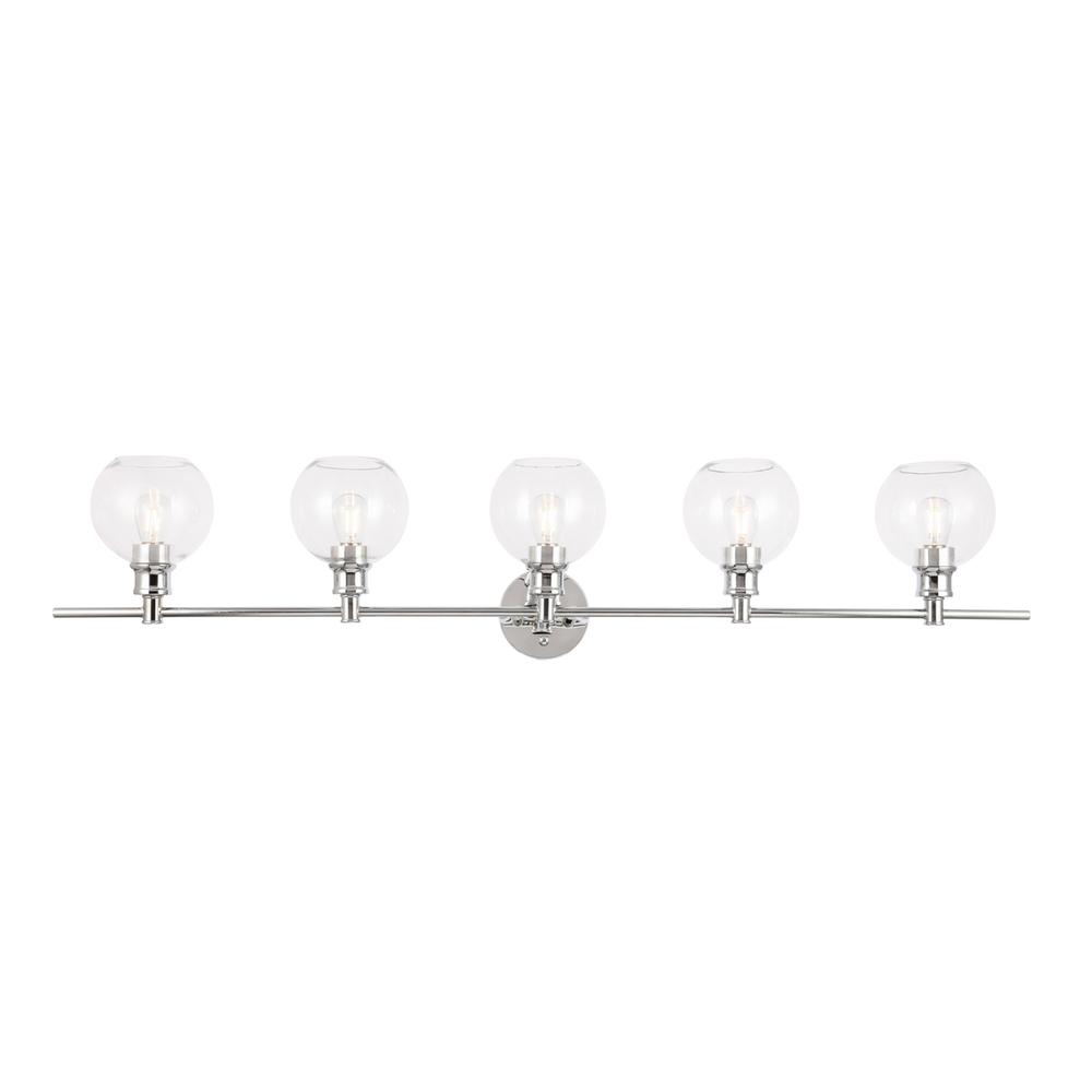 Collier 5 Light Chrome And Clear Glass Wall Sconce. Picture 1