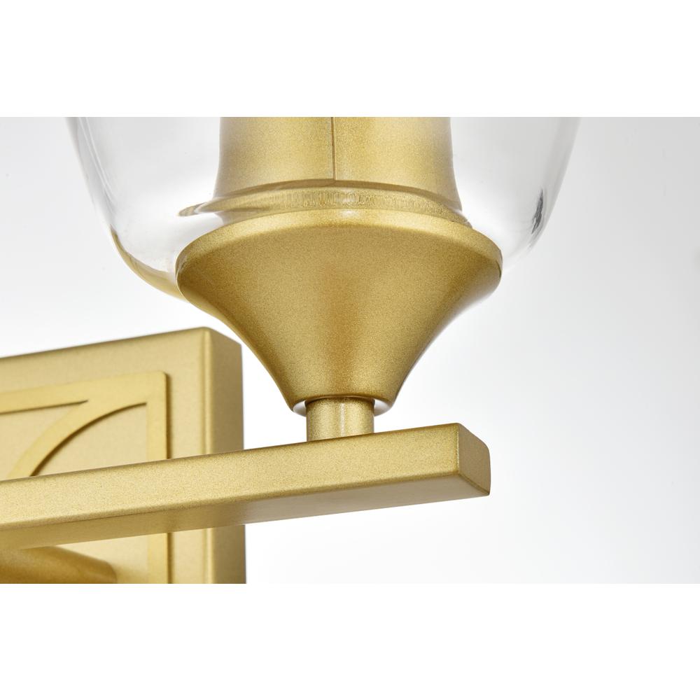 Harris 2 Light Brass And Clear Bath Sconce. Picture 6