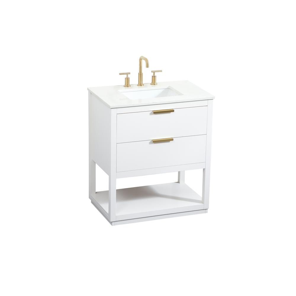 30 Inch Single Bathroom Vanity In White. Picture 8