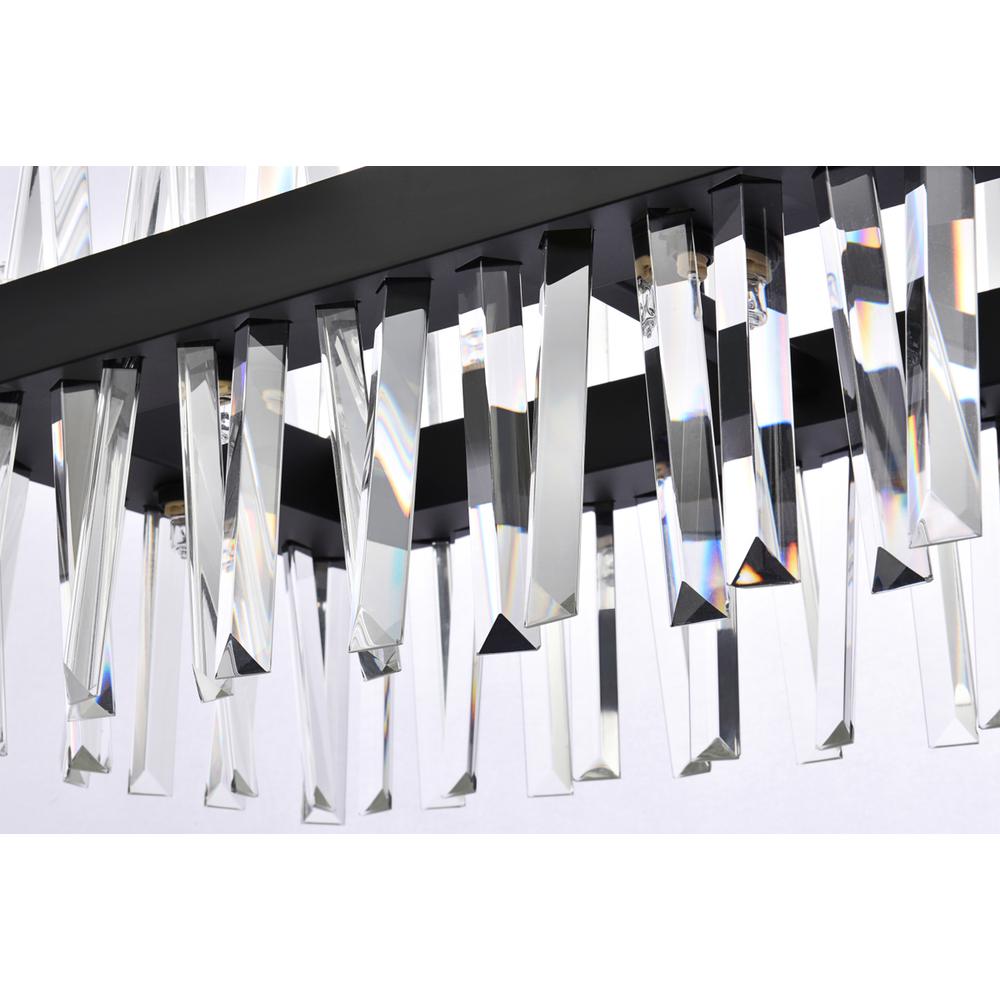 Serephina 36 Inch Crystal Rectangle Chandelier Light In Black. Picture 5