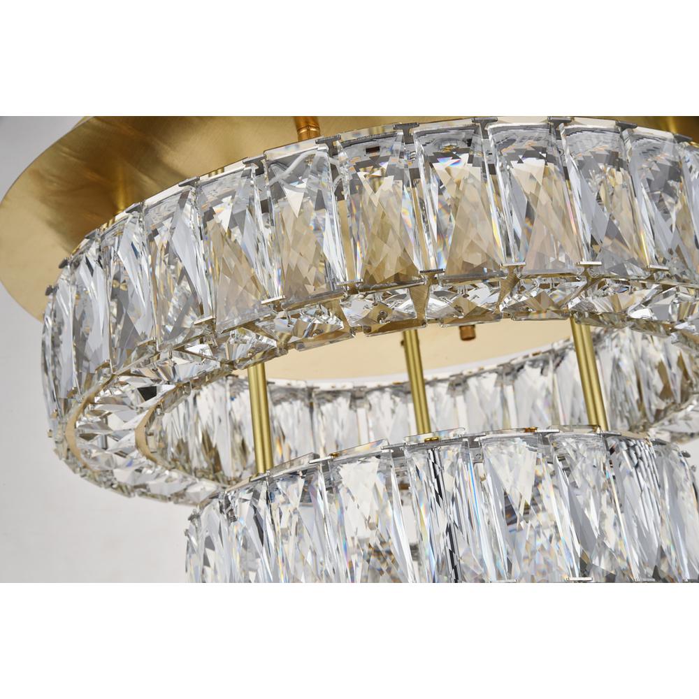 Monroe Led Light Gold Flush Mount Clear Royal Cut Crystal. Picture 3