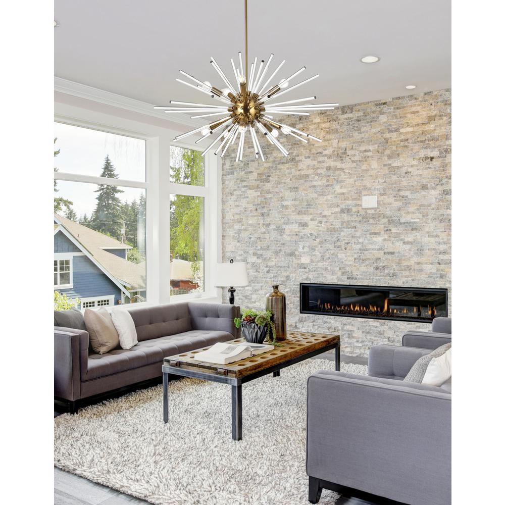 Sienna 36 Inch Crystal Rod Pendant In Gold. Picture 9