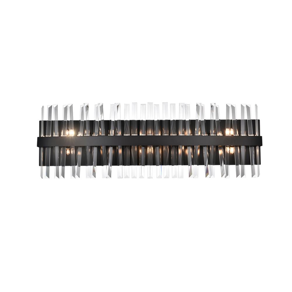 Serephina 36 Inch Crystal Bath Sconce In Black. Picture 1
