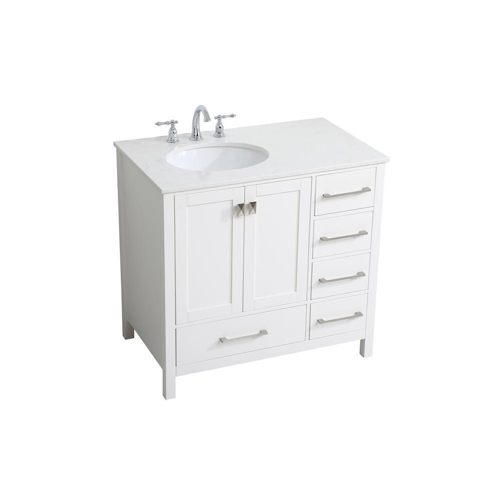 36 Inch Single Bathroom Vanity In White. Picture 7