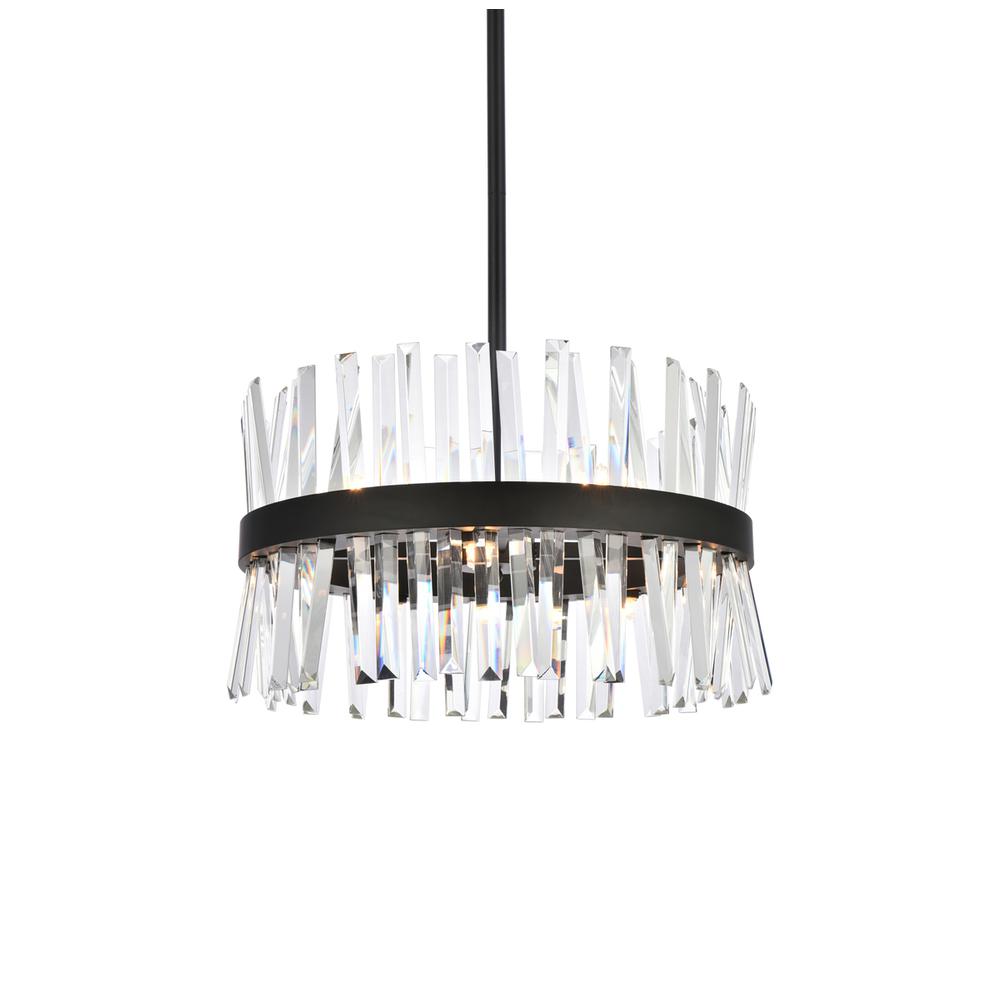 Serephina 20 Inch Crystal Round Pendant Light In Black. Picture 2