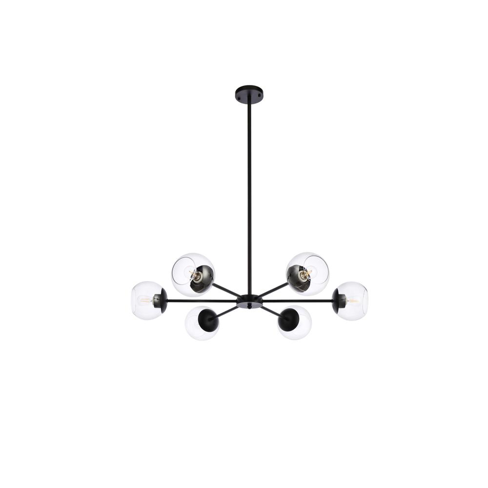 Briggs 36 Inch Pendant In Black With Clear Shade. Picture 6