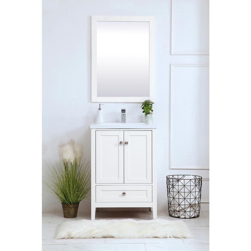 24 In. Single Bathroom Vanity Set In White. Picture 6