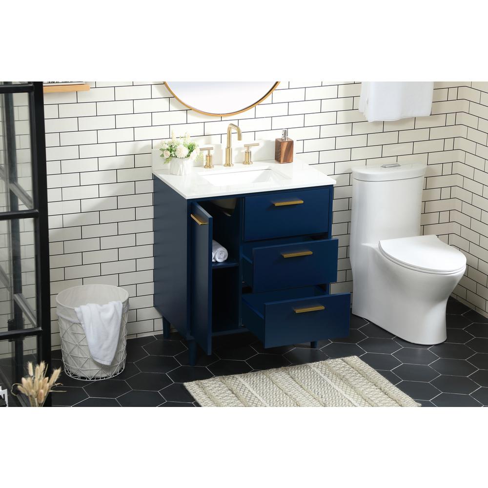 30 Inch Bathroom Vanity In Blue With Backsplash. Picture 3