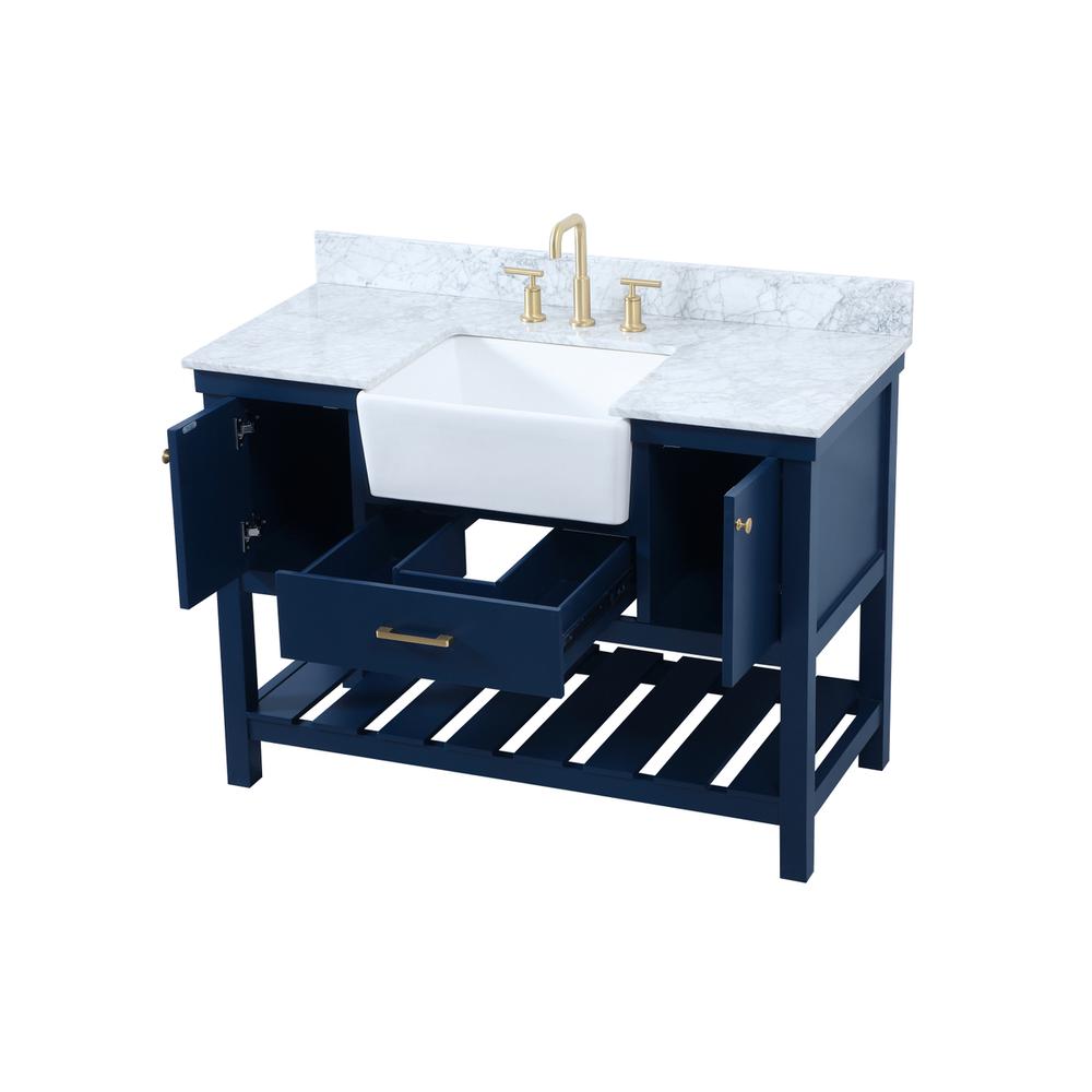 48 Inch Single Bathroom Vanity In Blue With Backsplash. Picture 9