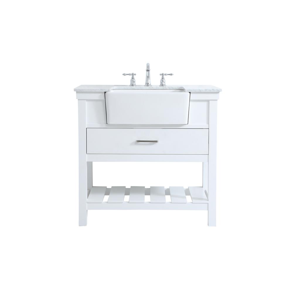 36 Inch Single Bathroom Vanity In White. Picture 1