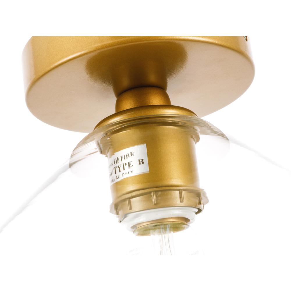 Gene 1 Light Brass And Clear Glass Flush Mount. Picture 11