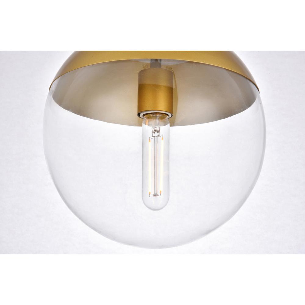 Eclipse 1 Light Brass Flush Mount With Clear Glass. Picture 4