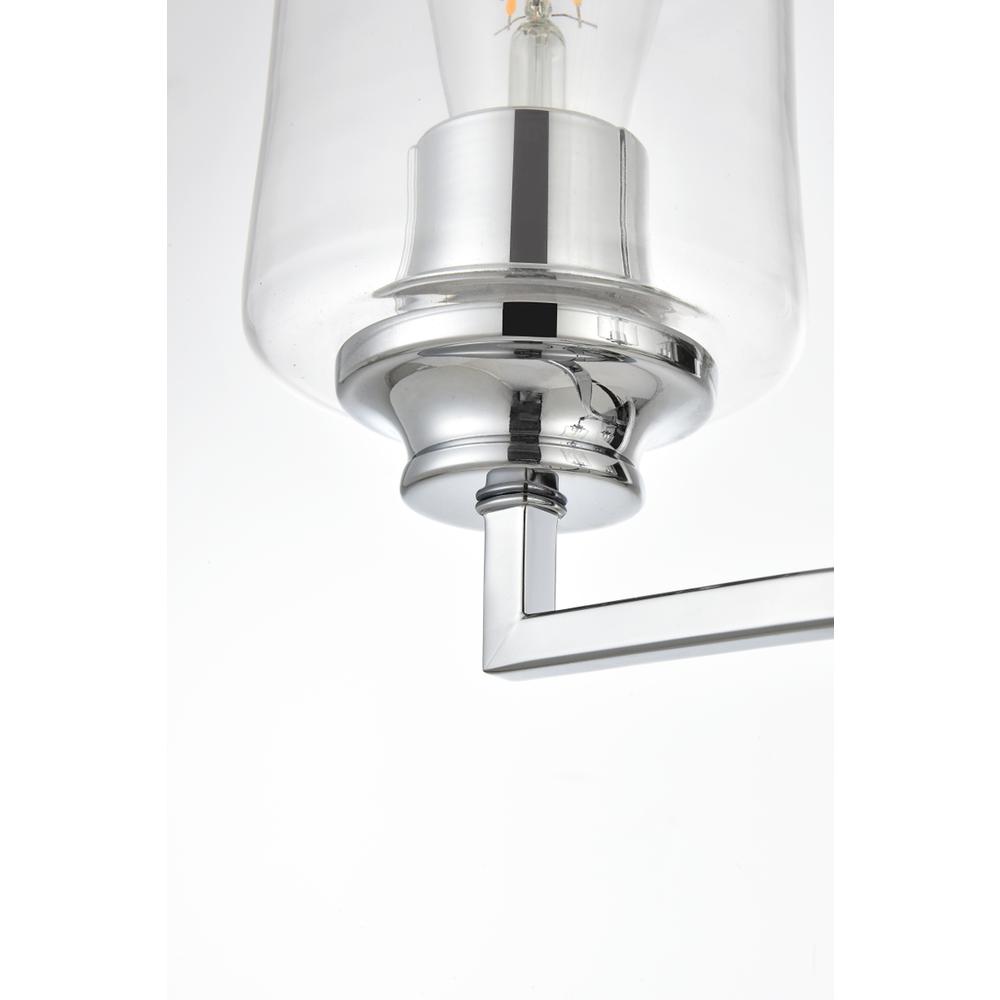 Ronnie 3 Light Chrome And Clear Bath Sconce. Picture 6