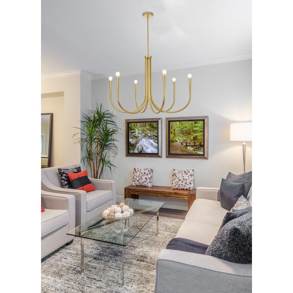 Layne 36 Inch Chandelier In Brass. Picture 8