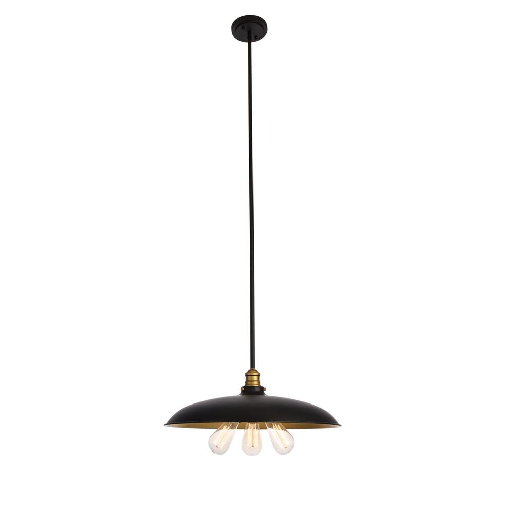 Anders Collection Chandelier D20.5 H6.5 Lt:3 Black And Brass Finish. Picture 1