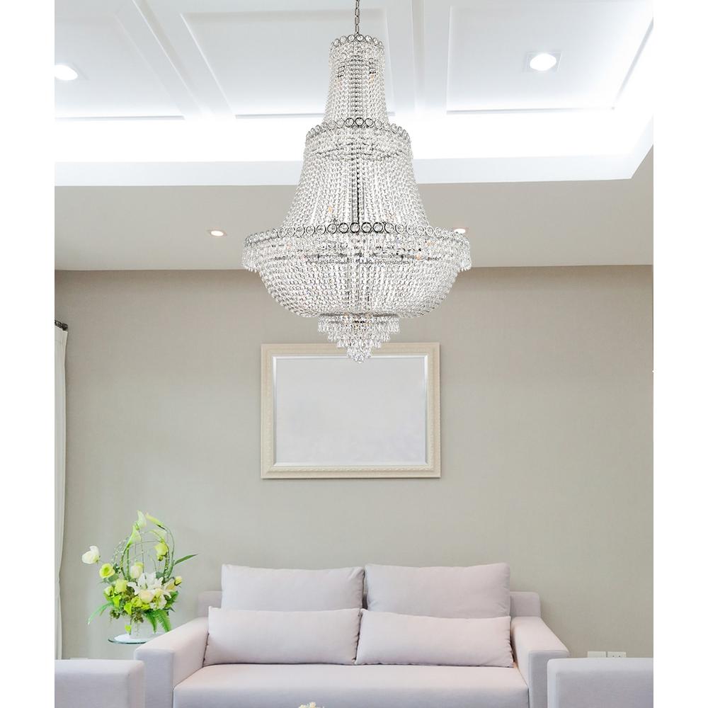 Century 17 Light Chrome Chandelier Clear Royal Cut Crystal. Picture 8