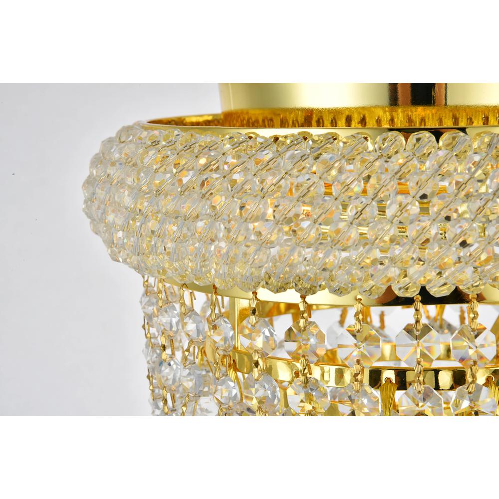 Primo 3 Light Gold Flush Mount Clear Royal Cut Crystal. Picture 2
