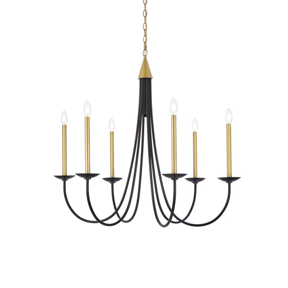 Cohen 36 Inch Pendant In Black And Brass. Picture 2