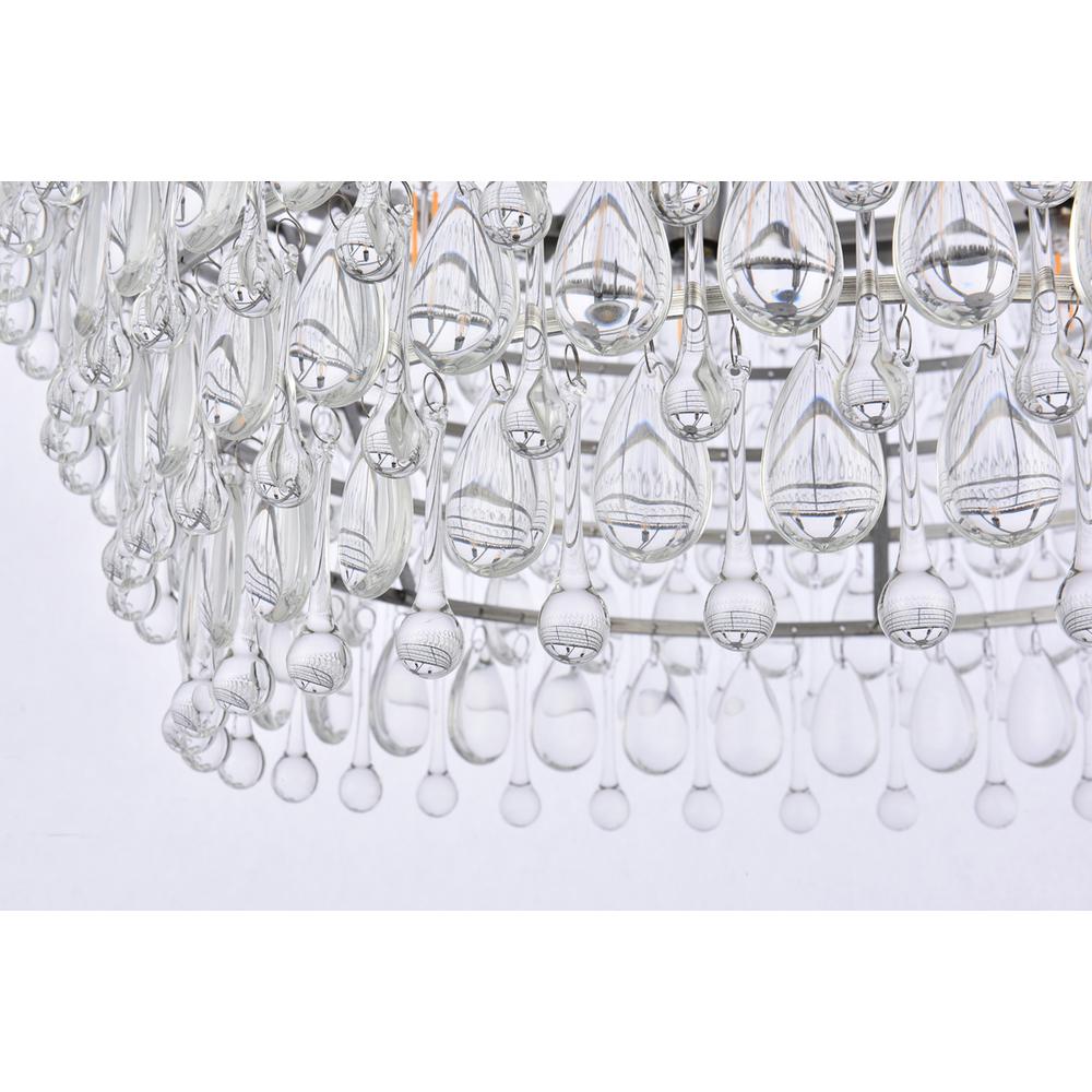 Nordic 6 Light Antique Silver Chandelier Clear Royal Cut Crystal. Picture 3