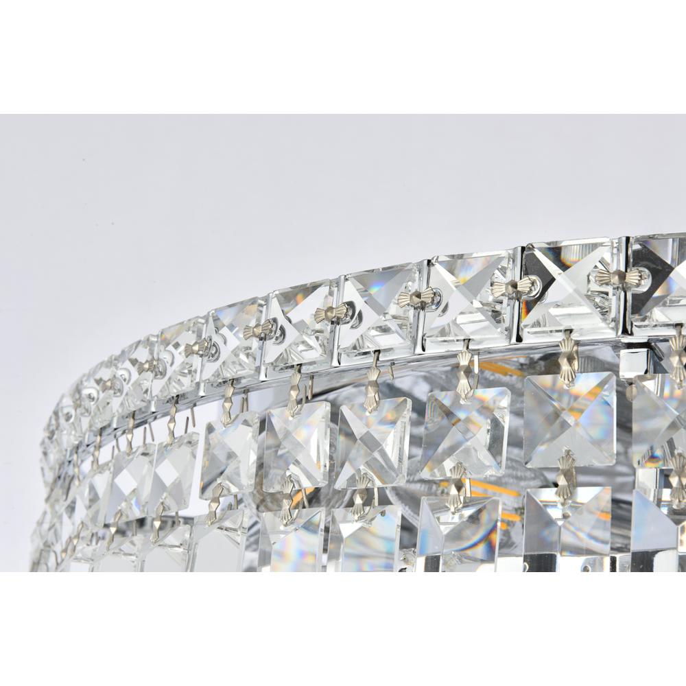 Maxime 9 Light Chrome Flush Mount Clear Royal Cut Crystal. Picture 4