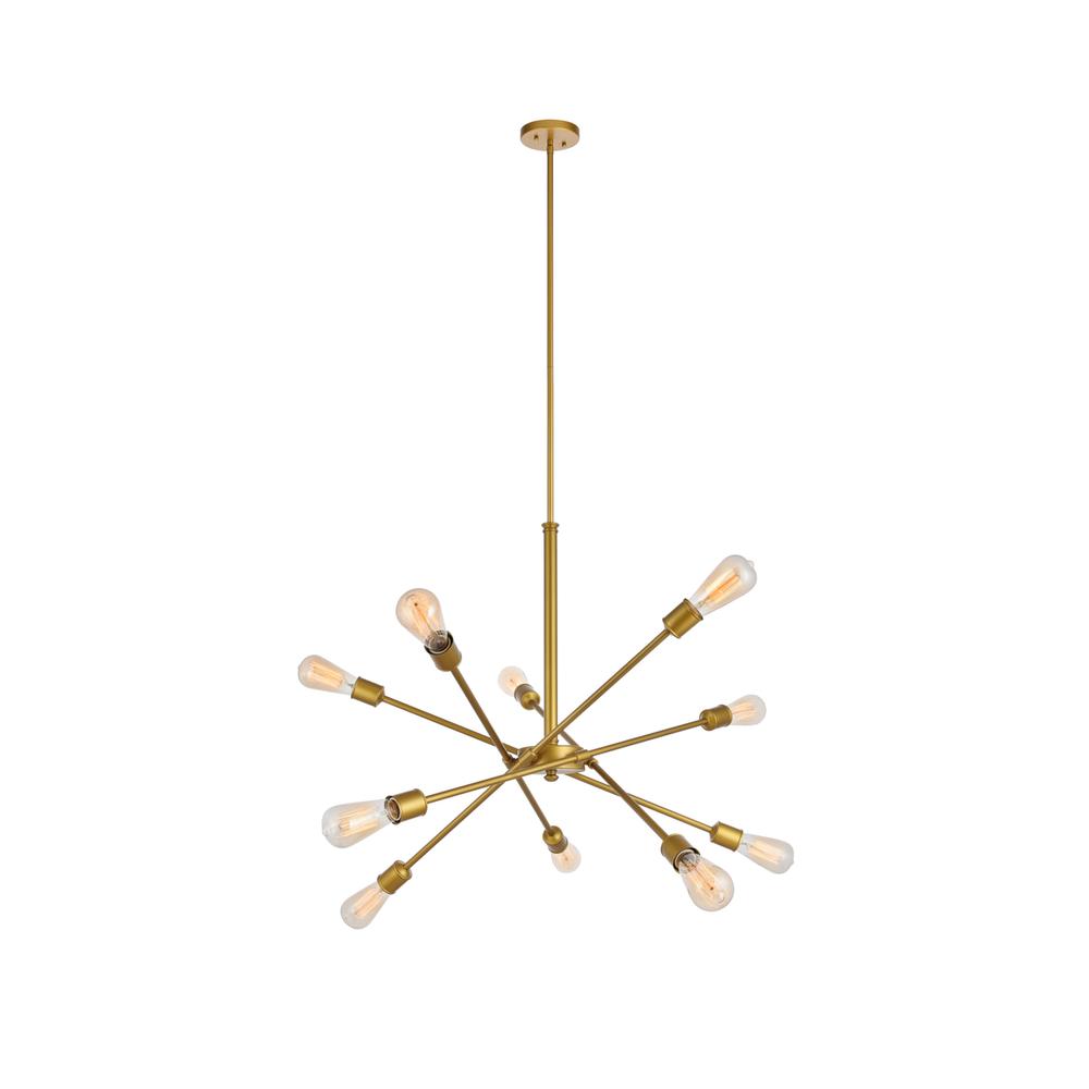 Axel 10 Lights Brass Pendant. Picture 3