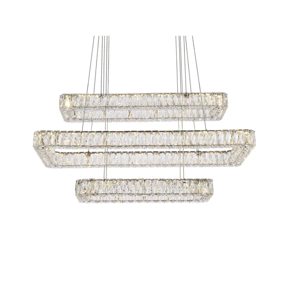 Monroe 42 Inch Led Triple Rectangle Pendant In Chrome. Picture 2