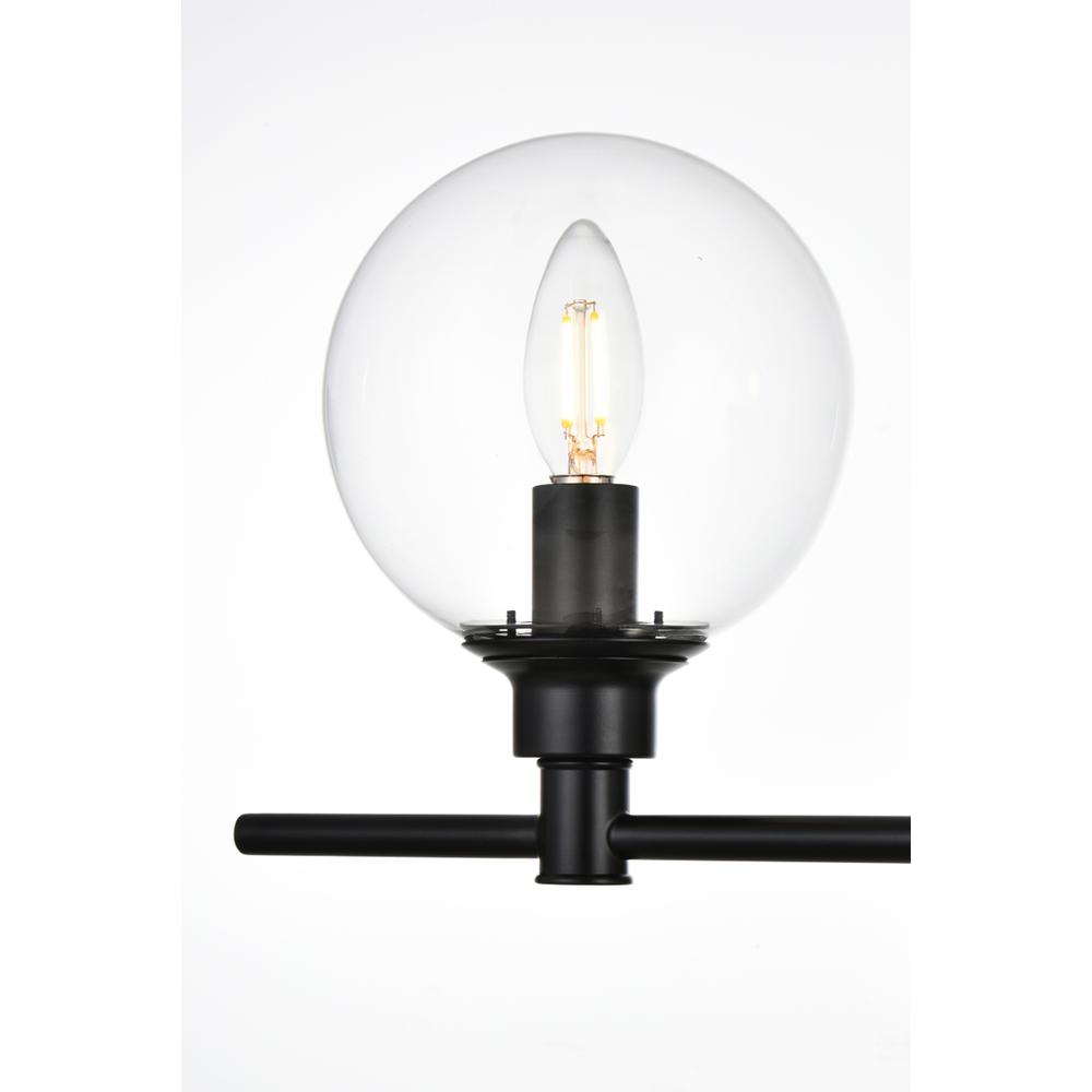 Jaelynn 4 Light Black And Clear Bath Sconce. Picture 3