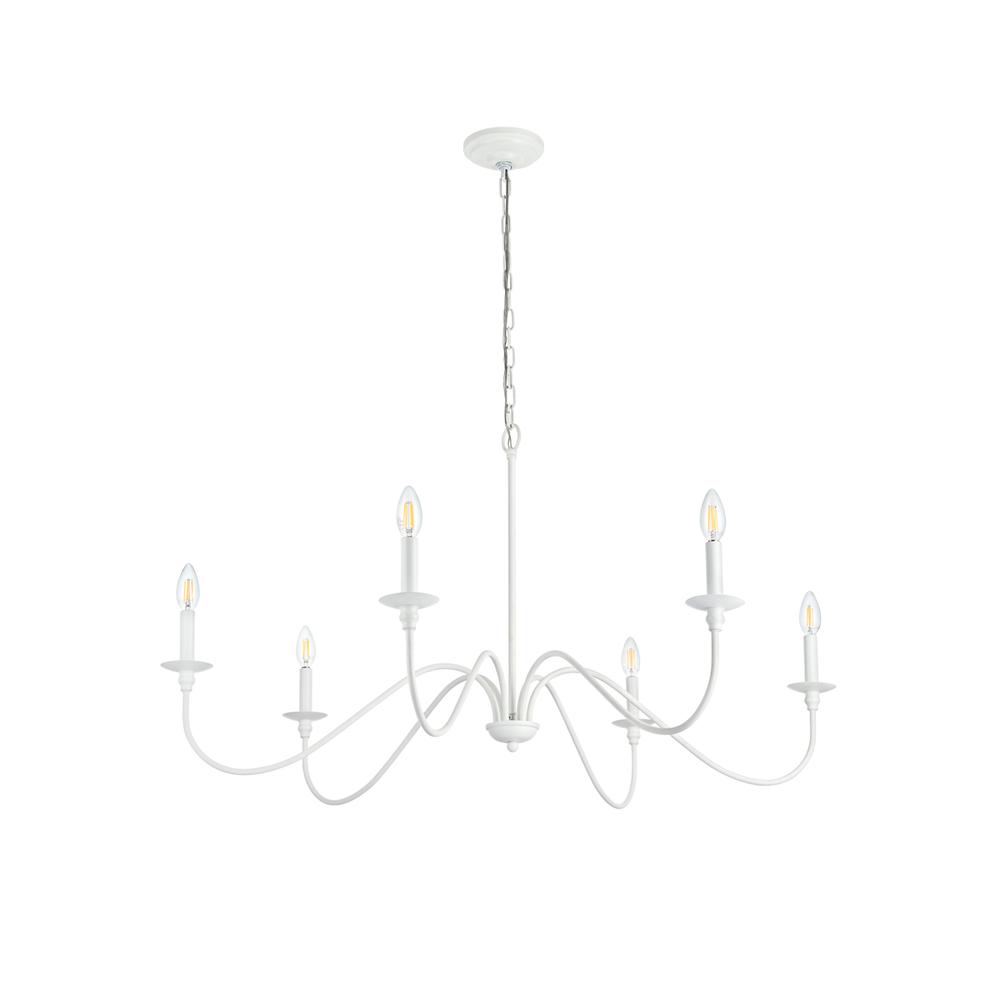 Rohan 42 Inch Chandelier In White. Picture 6