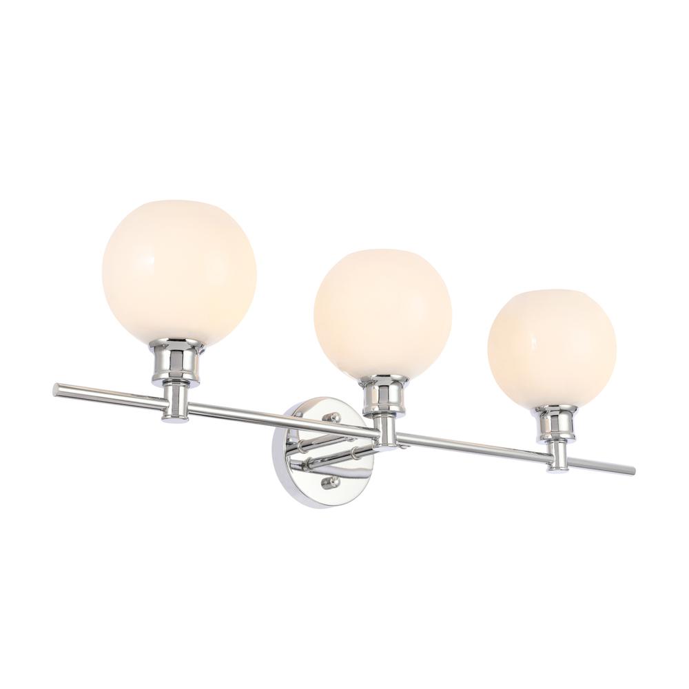 Collier 3 Light Chrome And Frosted White Glass Wall Sconce. Picture 5