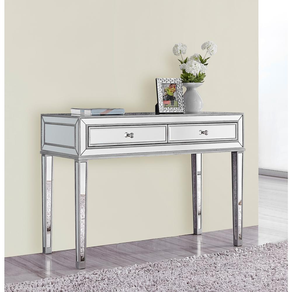 Desk 42In. W X 18In. D X 30In. H In Antique Silver Paint. Picture 10