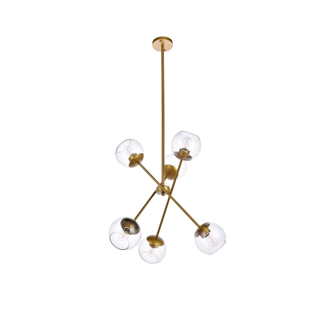 Axl 24 Inch Pendant In Brass With Clear Shade. Picture 6