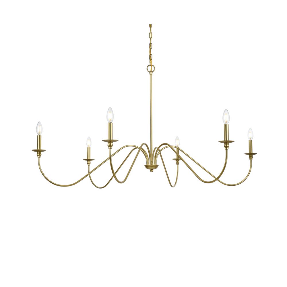 Rohan 54 Inch Chandelier In Brass. Picture 2