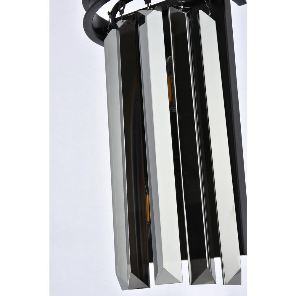 Sydney 2 Light Matte Black Wall Sconce Silver Shade (Grey) Royal Cut Crystal. Picture 4