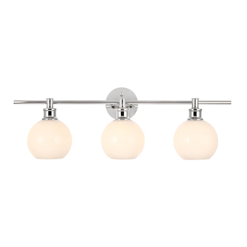 Collier 3 Light Chrome And Frosted White Glass Wall Sconce. Picture 9