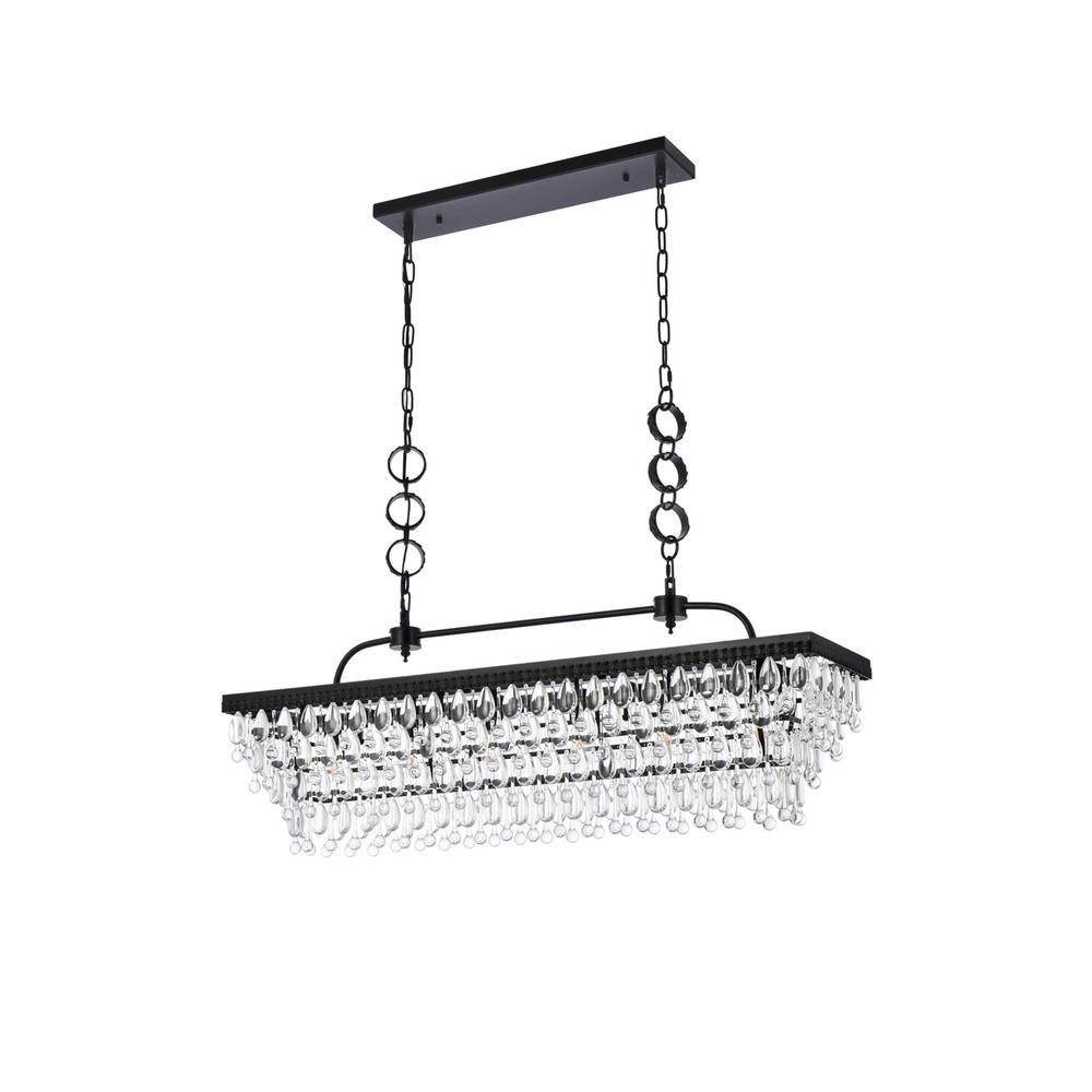 Nordic 40 Inch Rectangle Pendant In Black. Picture 6