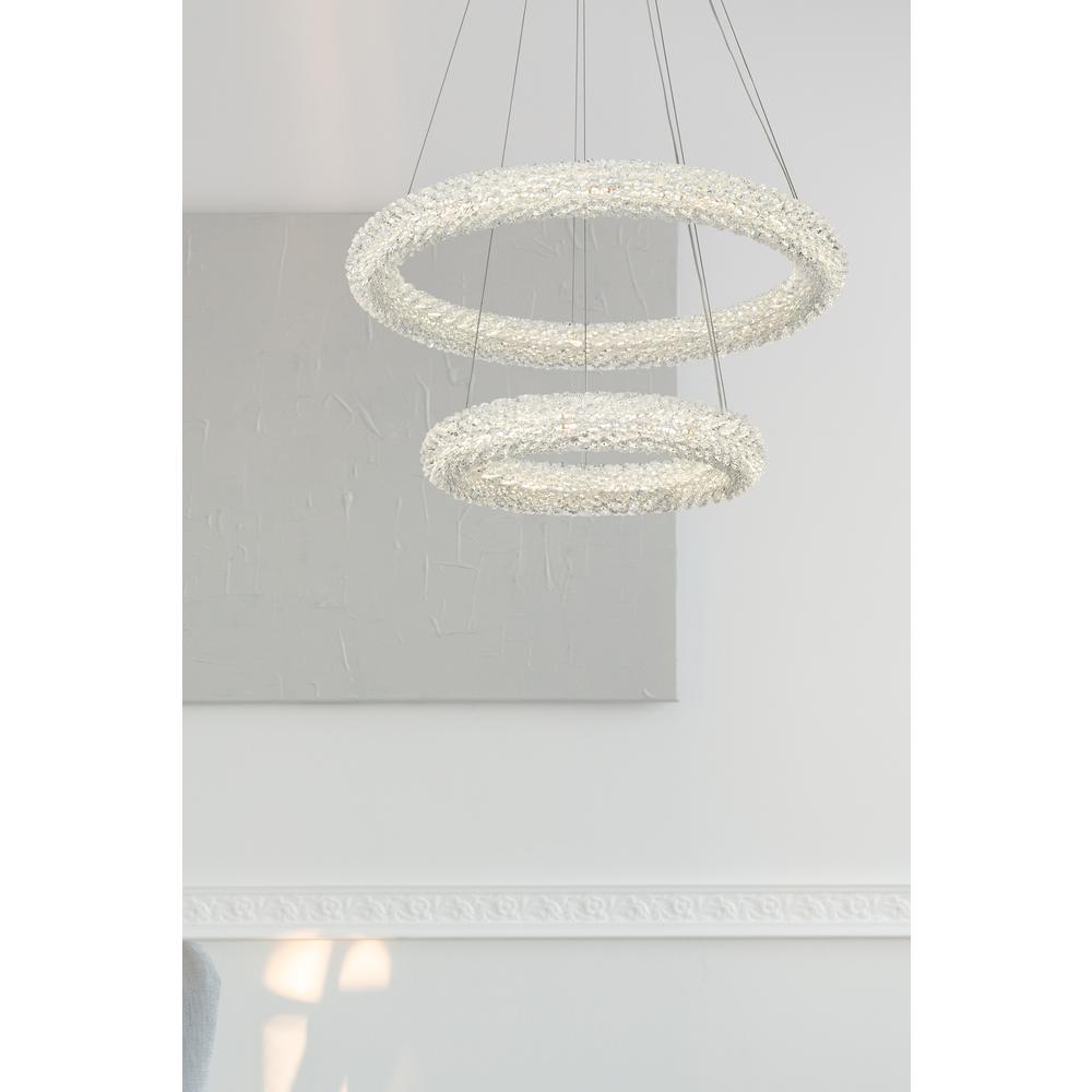 Bowen 24 Inch Adjustable Led Chandelier In Chrome. Picture 9