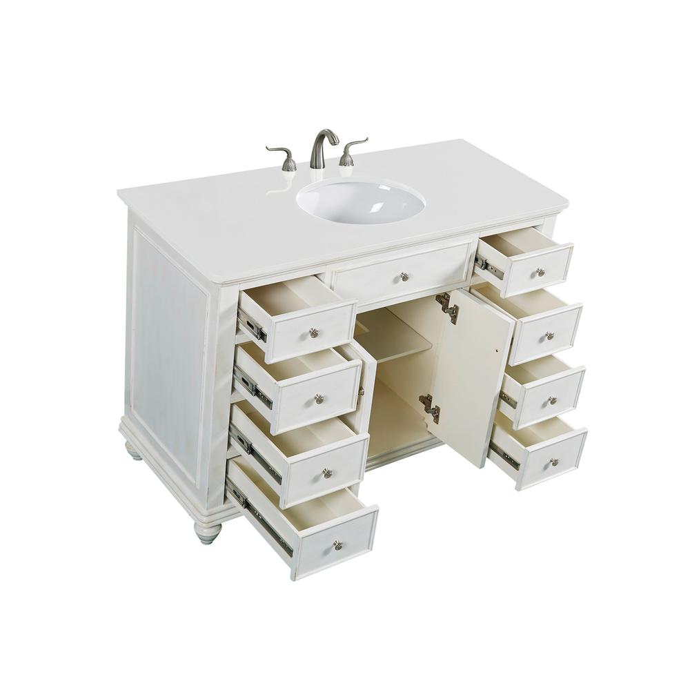 48 Inch Single Bathroom Vanity In Antique White. Picture 2