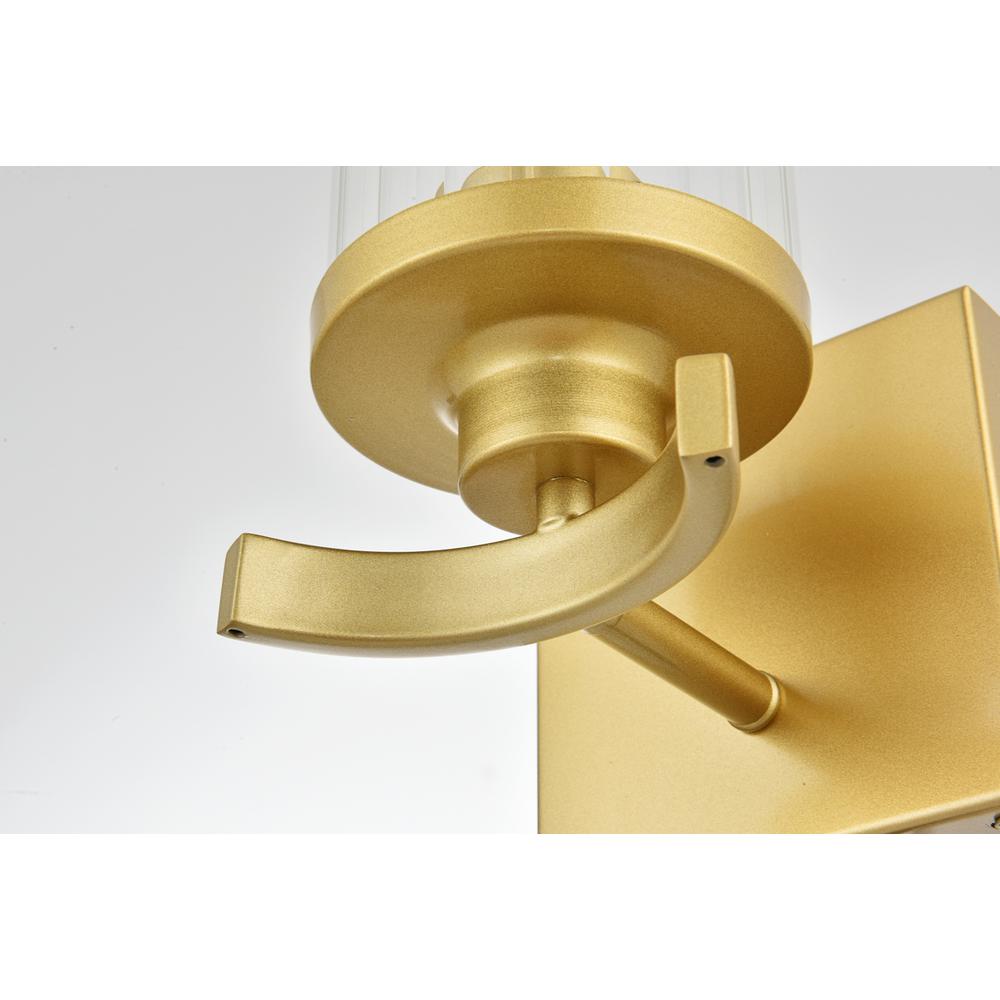 Saanvi 1 Light Brass And Clear Bath Sconce. Picture 4