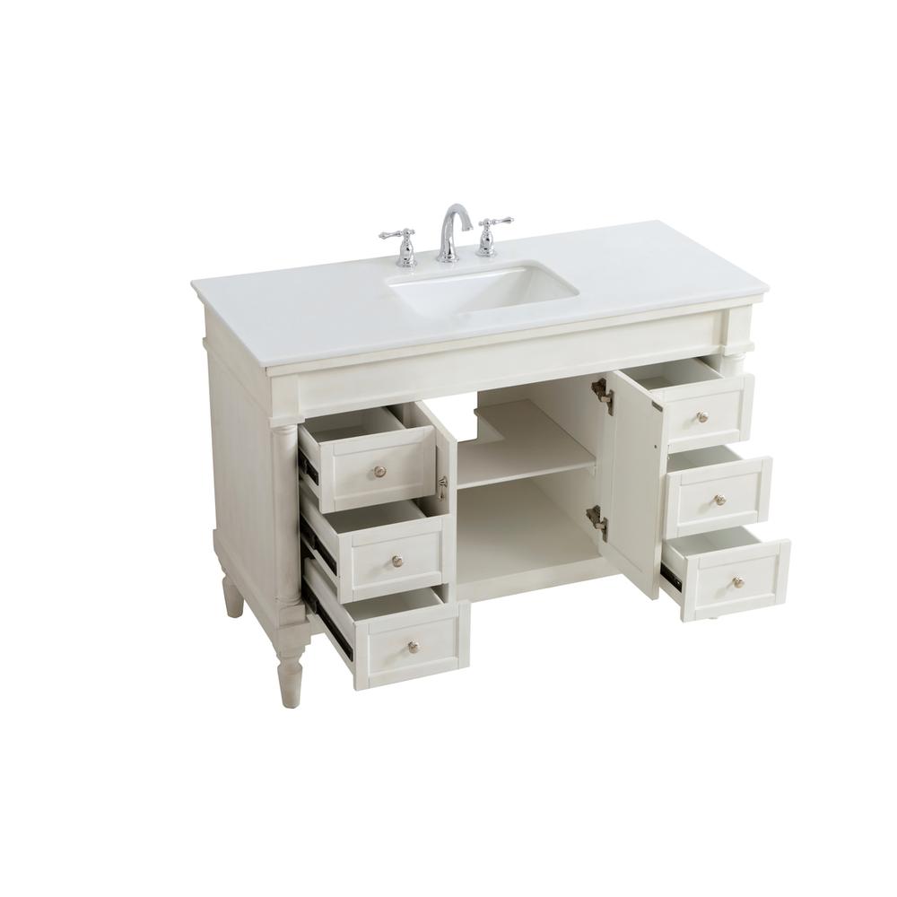 48 Inch Single Bathroom Vanity In Antique White. Picture 9