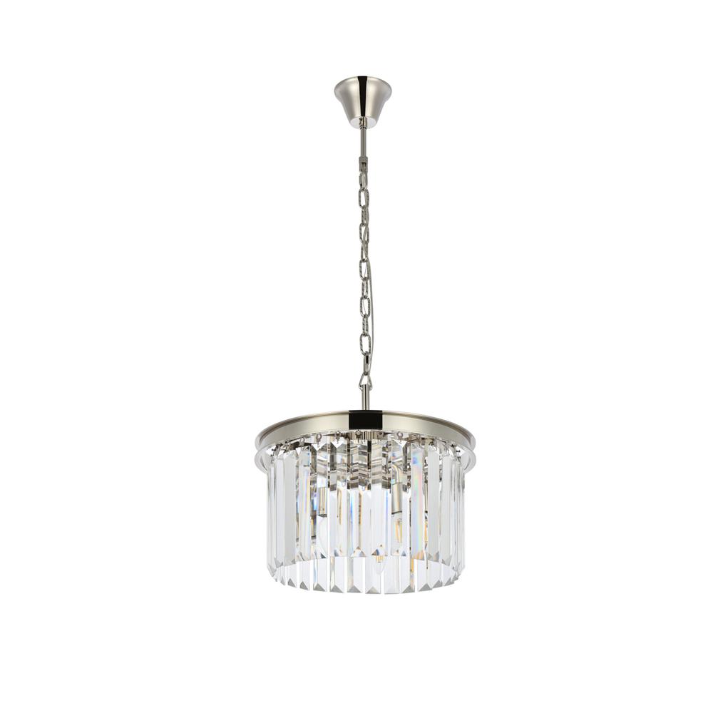 Sydney 3 Light Polished Nickel Pendant Clear Royal Cut Crystal. Picture 6