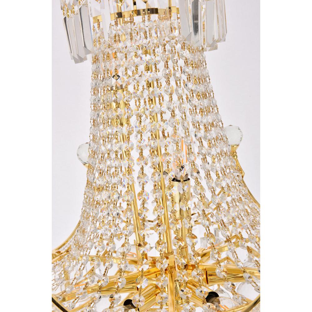 Corona 9 Light Gold Chandelier Clear Royal Cut Crystal. Picture 5
