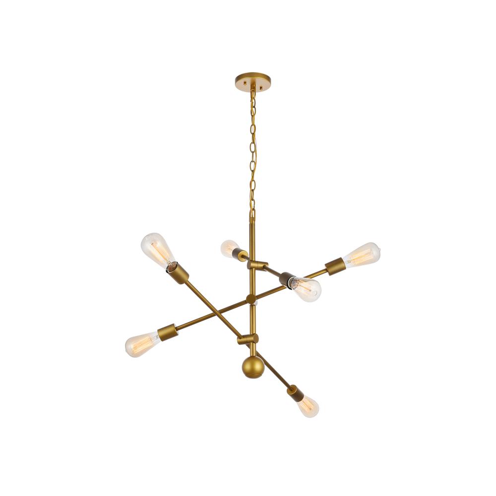 Axel 6 Lights Brass Pendant. Picture 3