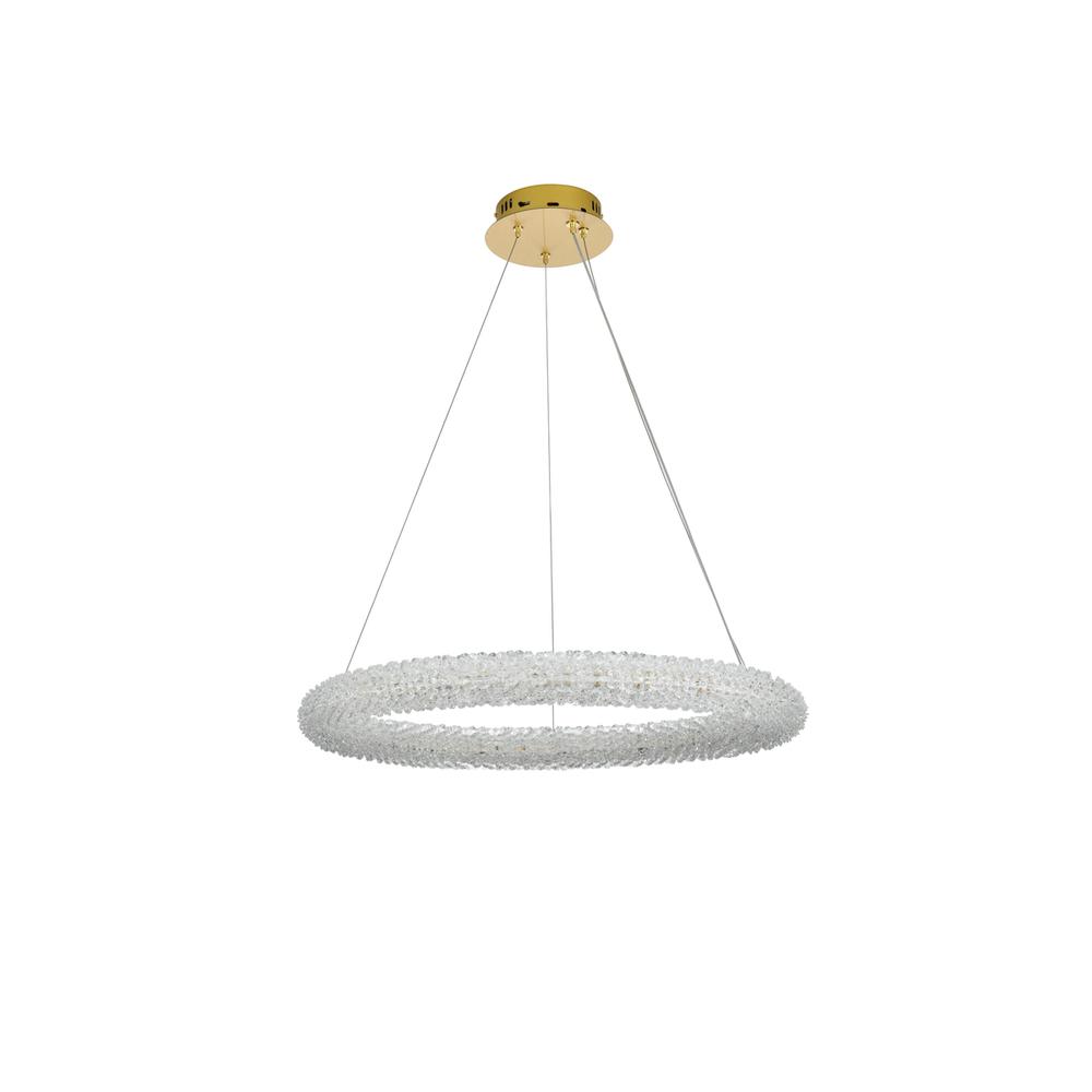 Bowen 26 Inch Adjustable Led Chandelier In Satin Gold. Picture 8