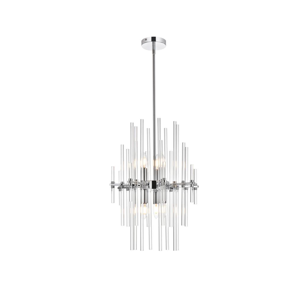 Sienna 17 Inch Crystal Rod Pendant In Chrome. Picture 1